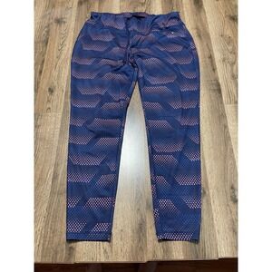 Danskin Now Pants, Women's Size XL, Blue Pink, Tie Waist, Leggings